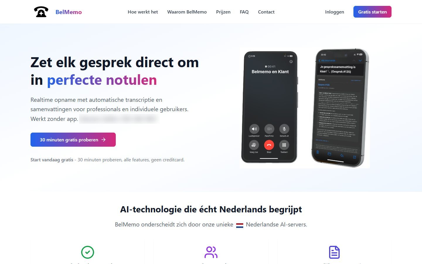 De voorloper: Belmemo, bellen en het verslag in je mail